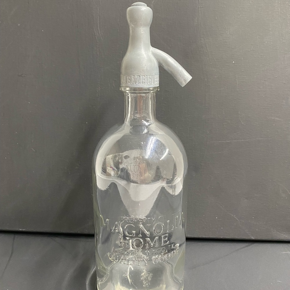 Magnolia Home glass seltzer bottle clear Farmhouse Vintage Style Magnolia Home